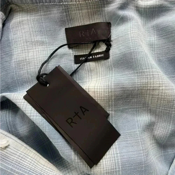 NWT RtA Sierra Shirt Blue Plaid size XS - Picture 6 of 11